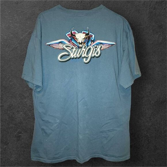 Vintage Y2K Sturgis Men's 100% Cotton Front & Back Graphic Motorcycle T-shirt sz - Picture 2 of 5